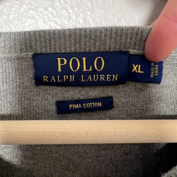 Polo Ralph Lauren Preppy Pony Logo Old Money Academia Cotton Sweater Teacher XL - Picture 5 of 10